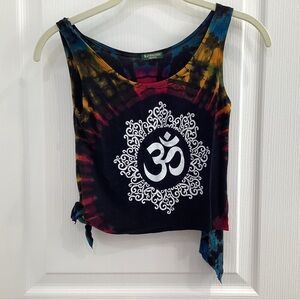 Kathmandu Multicolor Tie-Dye Om Crop Top